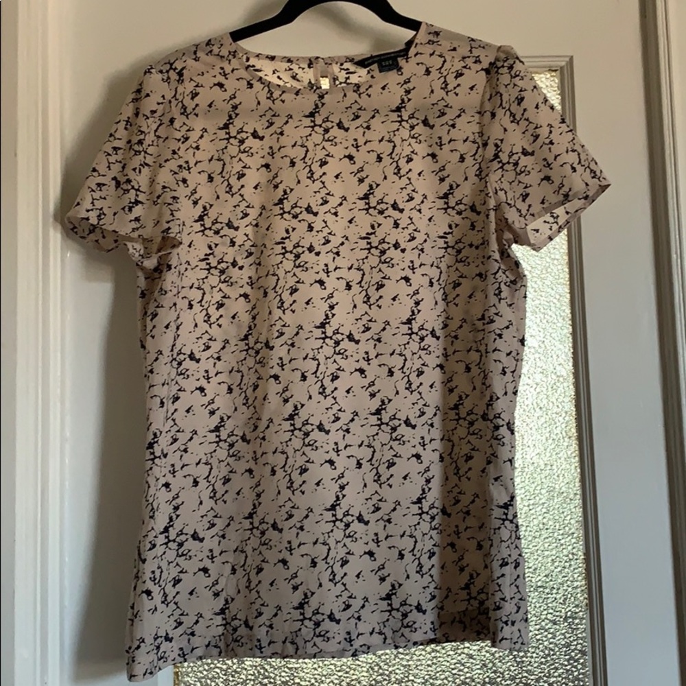 French Connection Pink & Blue Patterned Blouse